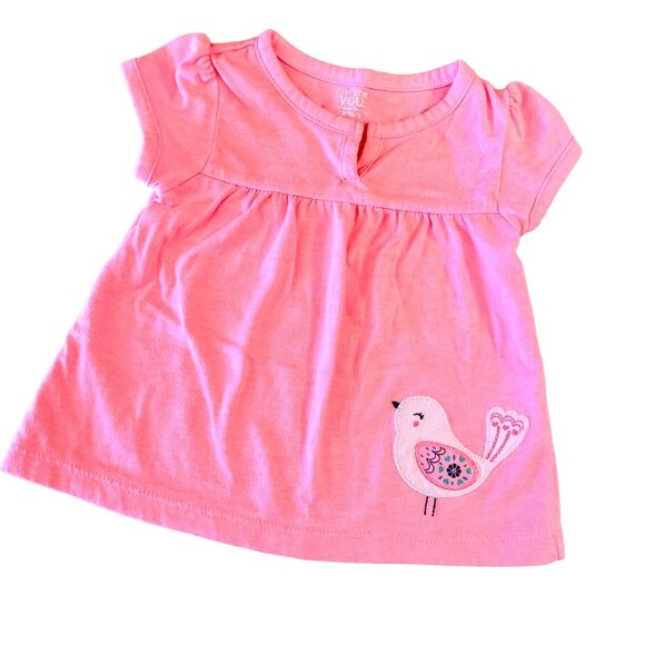 Just One You Carters Baby Girl Dress sz 3M in Pink with Bird Applique - Picture 7 of 7